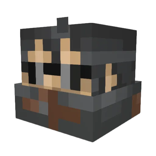 krippix Minecraft avatar head, 3D render