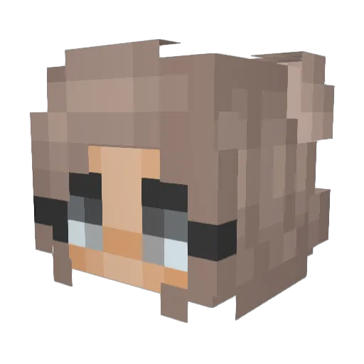 kristaplays Minecraft avatar head, 3D render