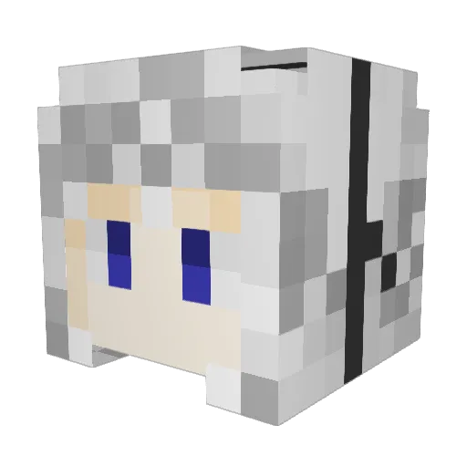 kritjira Minecraft avatar head, 3D render