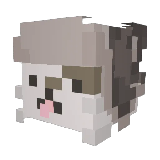 kruzona Minecraft avatar head, 3D render
