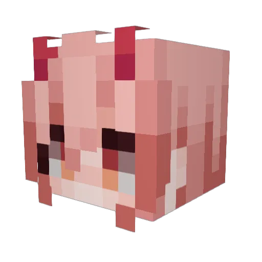 ktring Minecraft avatar head, 3D render