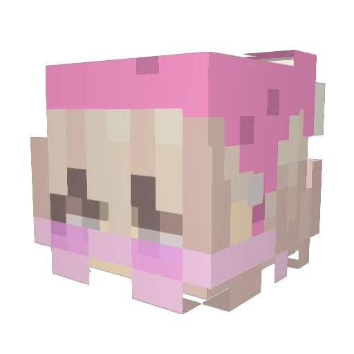 ktyvelvet Minecraft avatar head, 3D render