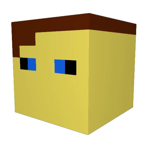 kubaop Minecraft avatar head, 3D render
