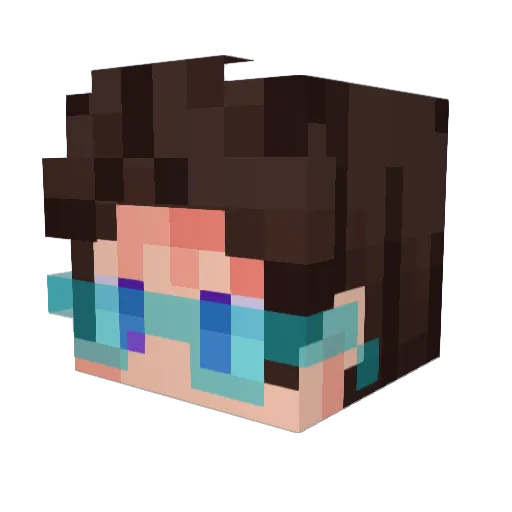 kubik2 Minecraft avatar head, 3D render