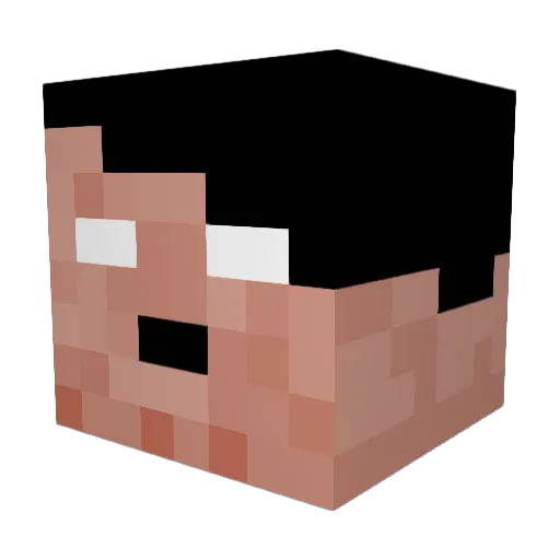 kubikell Minecraft avatar head, 3D render
