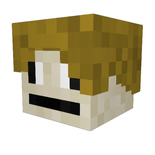 kubikhoo Minecraft avatar head, 3D render