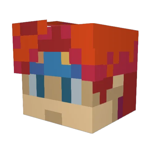 kudofan Minecraft avatar head, 3D render