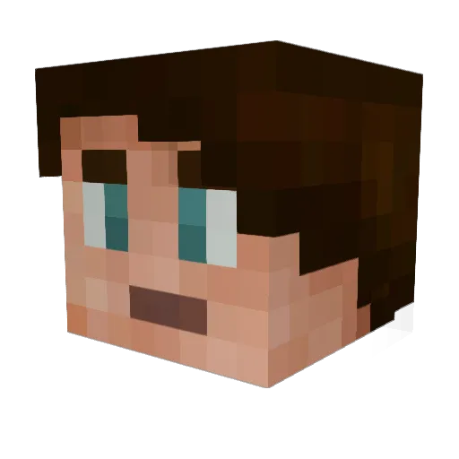 kuerbissuppe Minecraft avatar head, 3D render