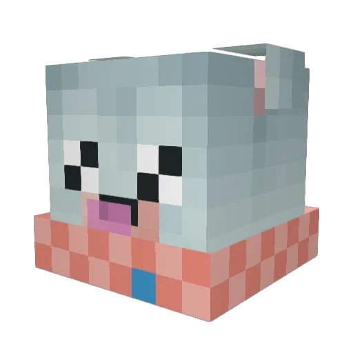 kujiwo Minecraft avatar head, 3D render