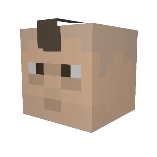 kukb Minecraft avatar head, 3D render