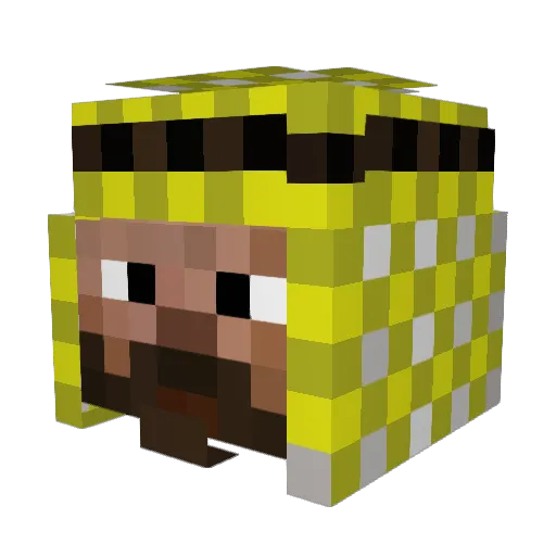 kuliamus Minecraft avatar head, 3D render