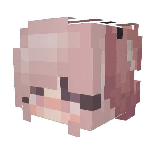 kuma_03 Minecraft avatar head, 3D render