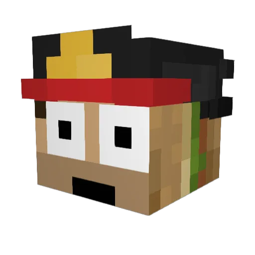 kummed Minecraft avatar head, 3D render