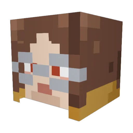 kumoito Minecraft avatar head, 3D render