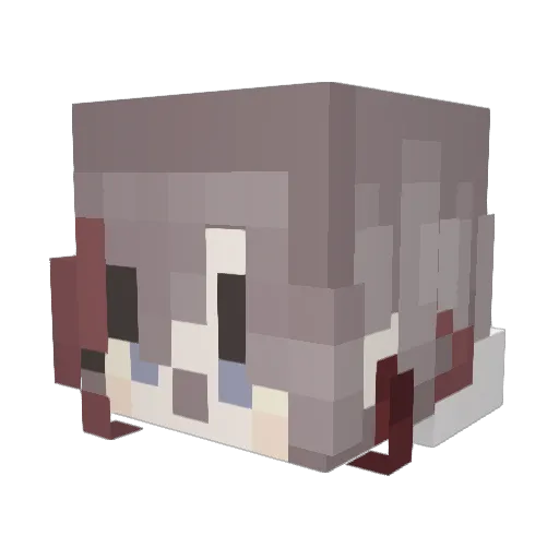 kuniiku Minecraft avatar head, 3D render