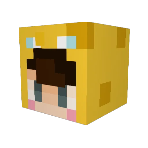 kuningers Minecraft avatar head, 3D render