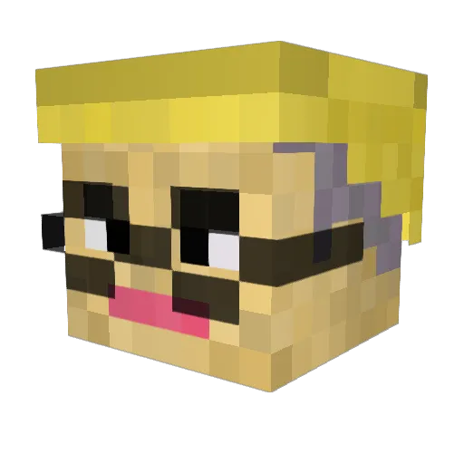 kunion Minecraft avatar head, 3D render