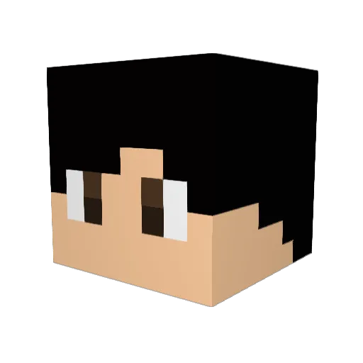 kunokiko Minecraft avatar head, 3D render