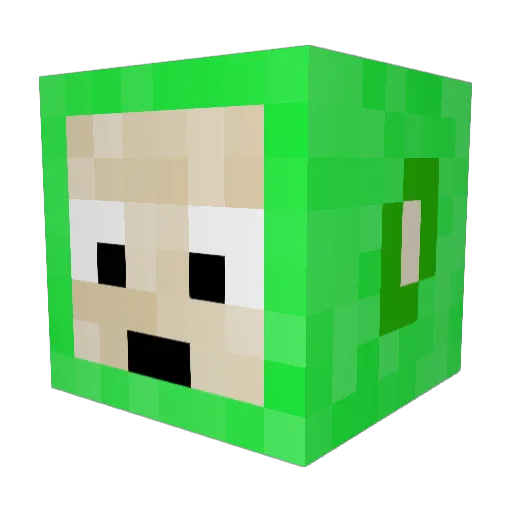 kunrang Minecraft avatar head, 3D render