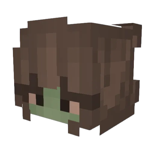 kunterbunt Minecraft avatar head, 3D render