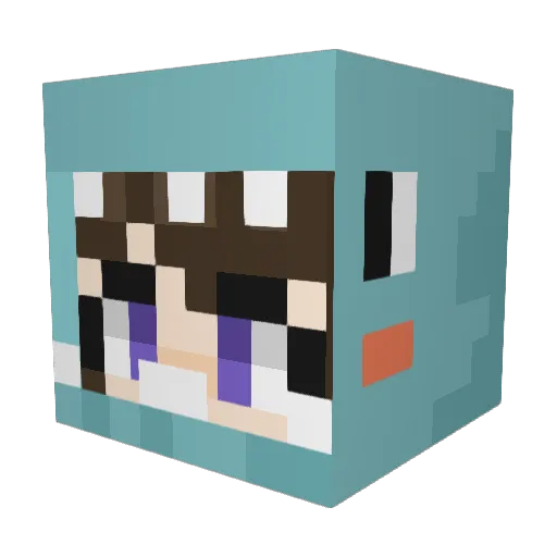 kuowang Minecraft avatar head, 3D render