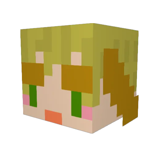 kupirisu Minecraft avatar head, 3D render