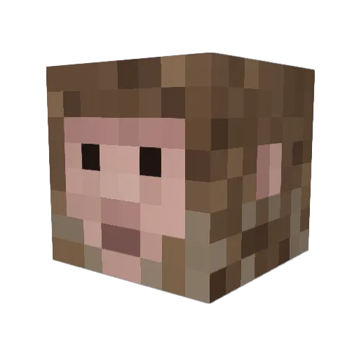 kuplet Minecraft avatar head, 3D render