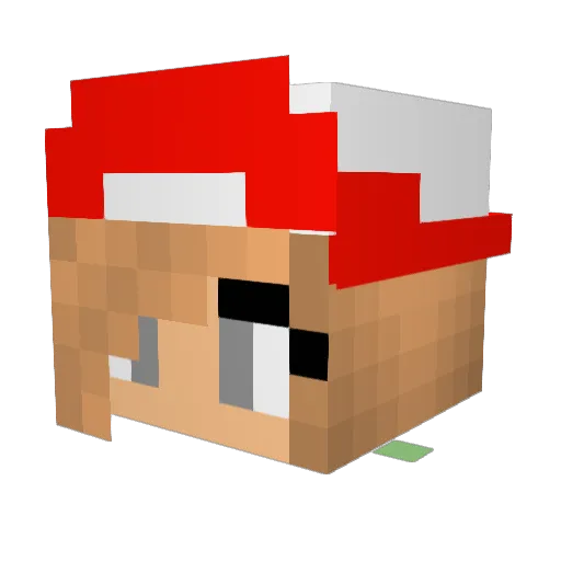 kupolina Minecraft avatar head, 3D render