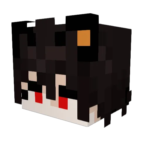 kur0kitsu Minecraft avatar head, 3D render