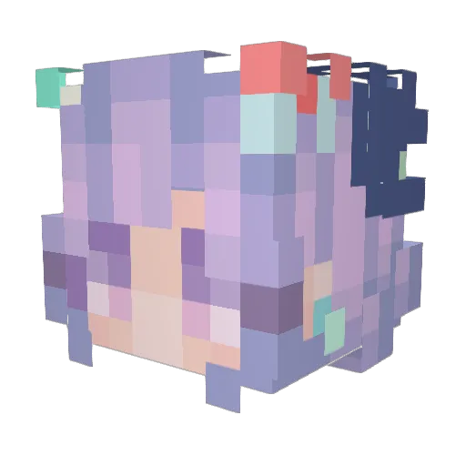 kur0yu Minecraft avatar head, 3D render