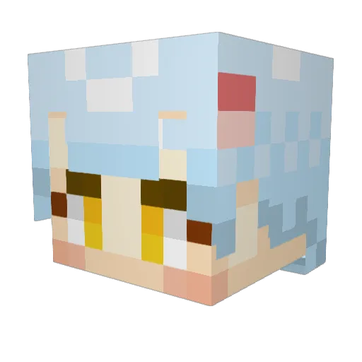 kuranppo Minecraft avatar head, 3D render
