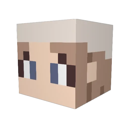 kuratomo Minecraft avatar head, 3D render