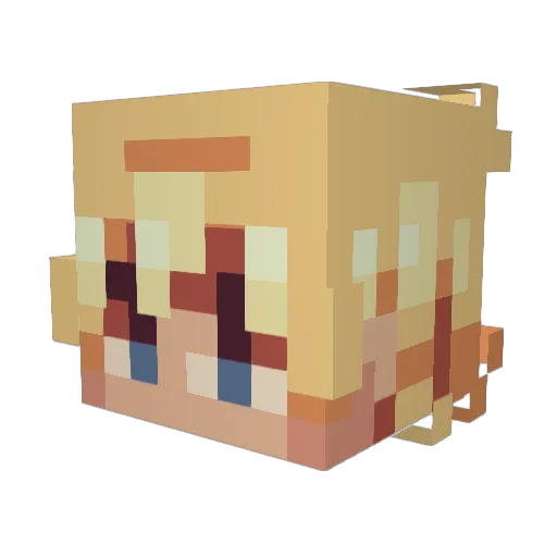 kuriromi Minecraft avatar head, 3D render