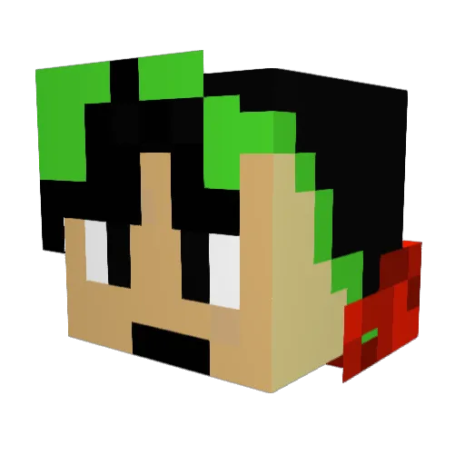 kurizu01 Minecraft avatar head, 3D render