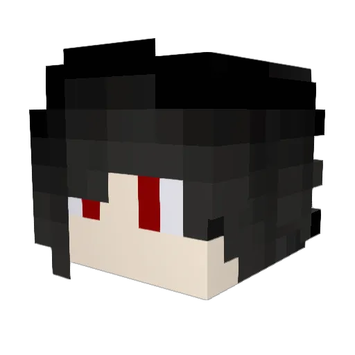 kuroYaka Minecraft avatar head, 3D render