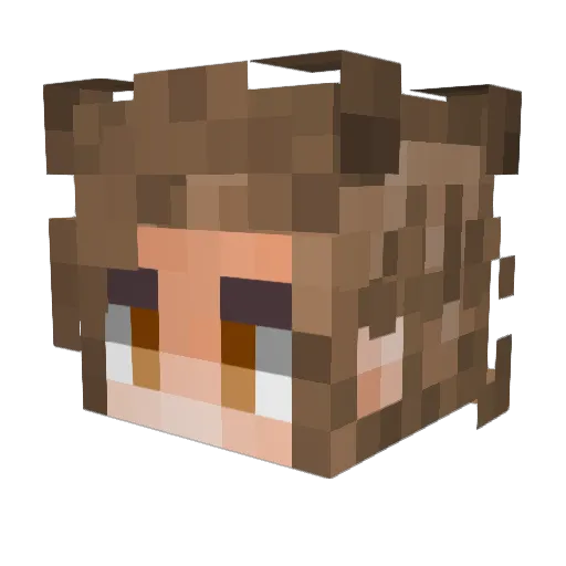 kurogato Minecraft avatar head, 3D render