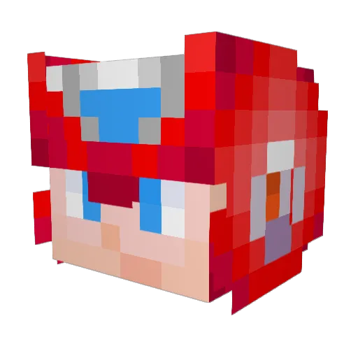 kurohage2 Minecraft avatar head, 3D render