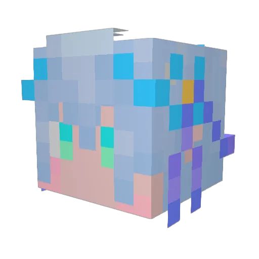 kurohanu Minecraft avatar head, 3D render