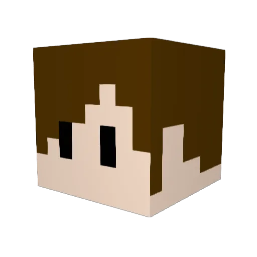 kuroirofukurou Minecraft avatar head, 3D render