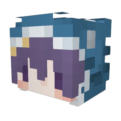 kurokoqqq Minecraft avatar head, 3D render