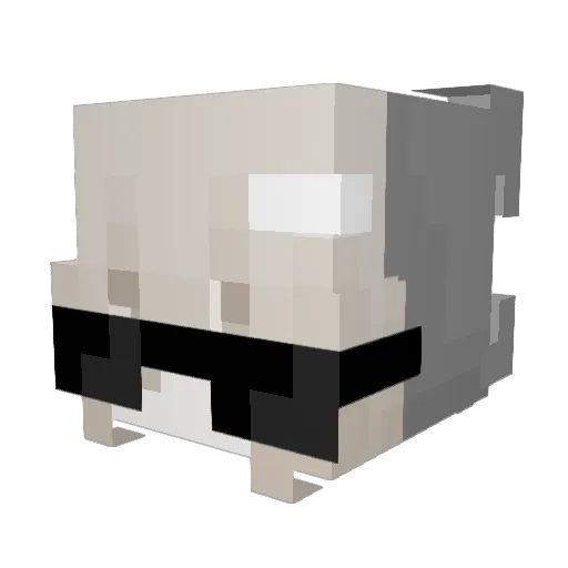 kuromiqt Minecraft avatar head, 3D render