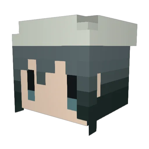 kuromitsuko Minecraft avatar head, 3D render