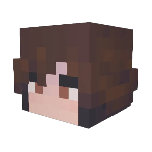 kuromuki Minecraft avatar head, 3D render