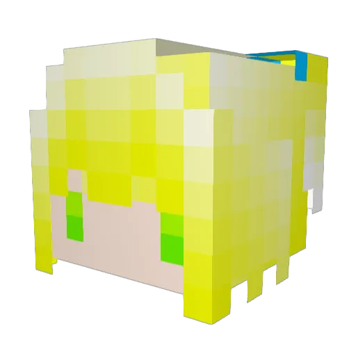 kuroome Minecraft avatar head, 3D render