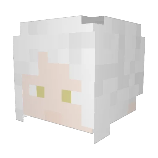kuroomeee Minecraft avatar head, 3D render