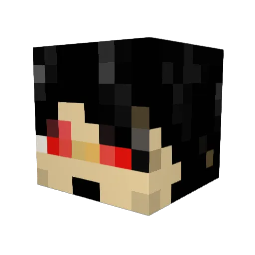 kuroru Minecraft avatar head, 3D render