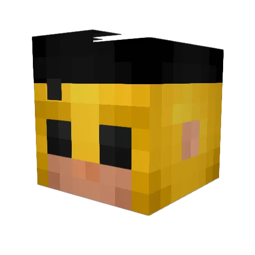 kurostuki Minecraft avatar head, 3D render