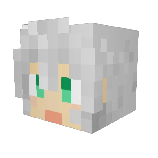 kuroten10 Minecraft avatar head, 3D render