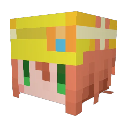 kurotethu Minecraft avatar head, 3D render