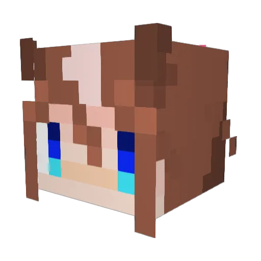 kuroyan Minecraft avatar head, 3D render